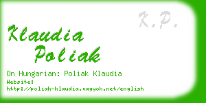 klaudia poliak business card